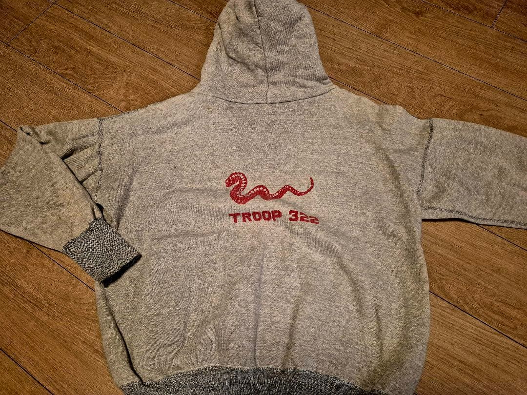 ヴィンテージ　ツートーン　スウェットパーカー　 染込プリント　60s 70s