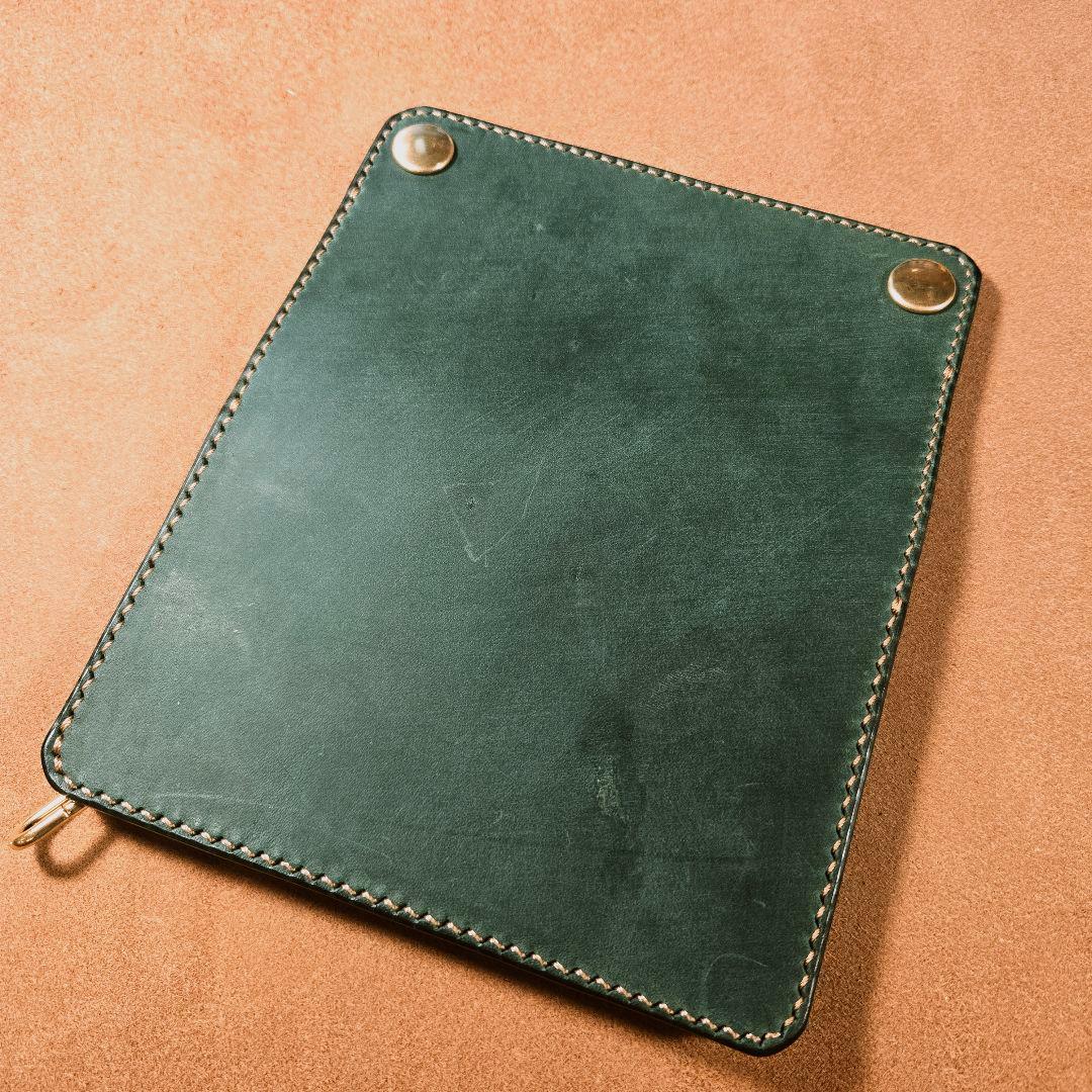 258ミドル　トラッカーウォレット イタリアンレザーTEXAS【グリーン】