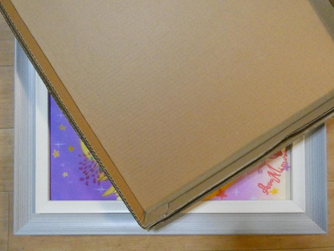 メル95309　油絵　額付き　水森亜土　 F6 【　人物　】手描き