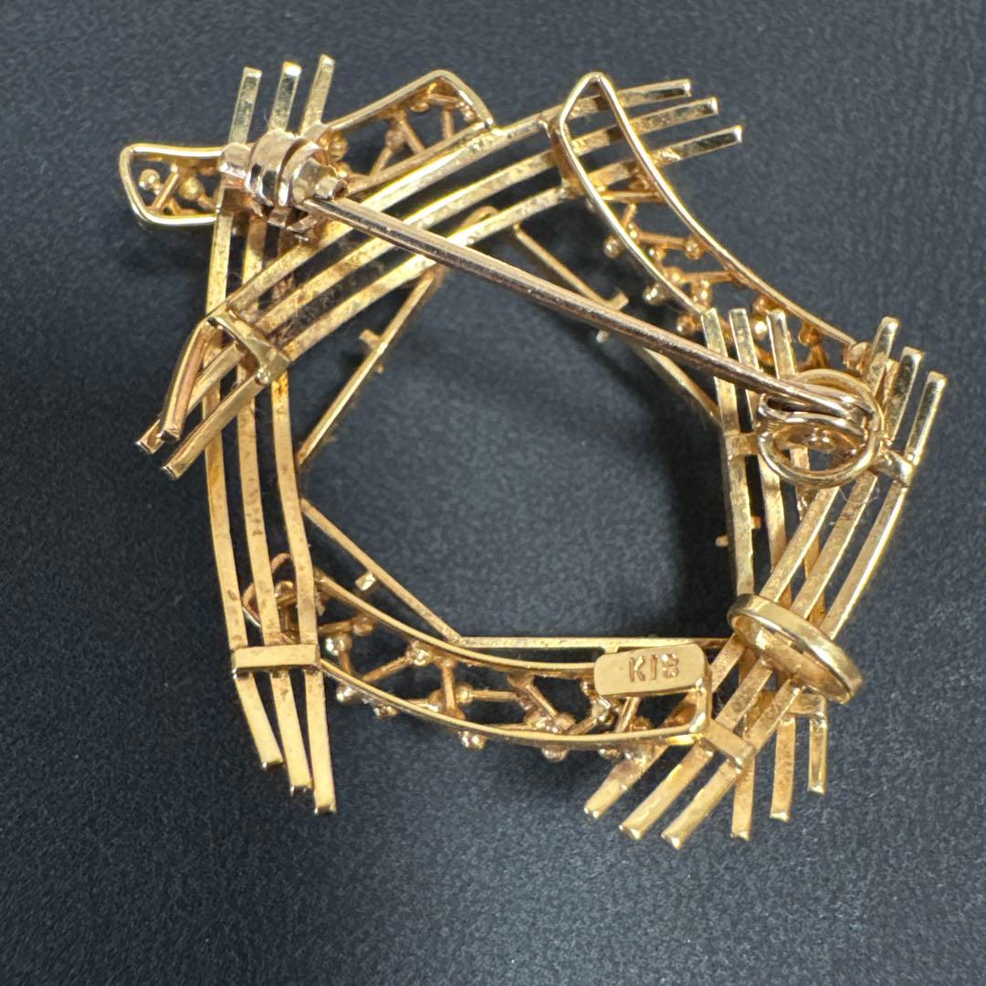 K18 ブローチ枠のみ 約5g 刻印あり 地金用 リメイク用 返品不可