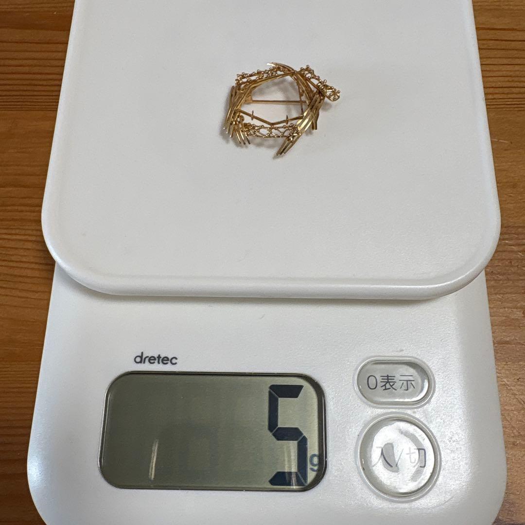 K18 ブローチ枠のみ 約5g 刻印あり 地金用 リメイク用 返品不可