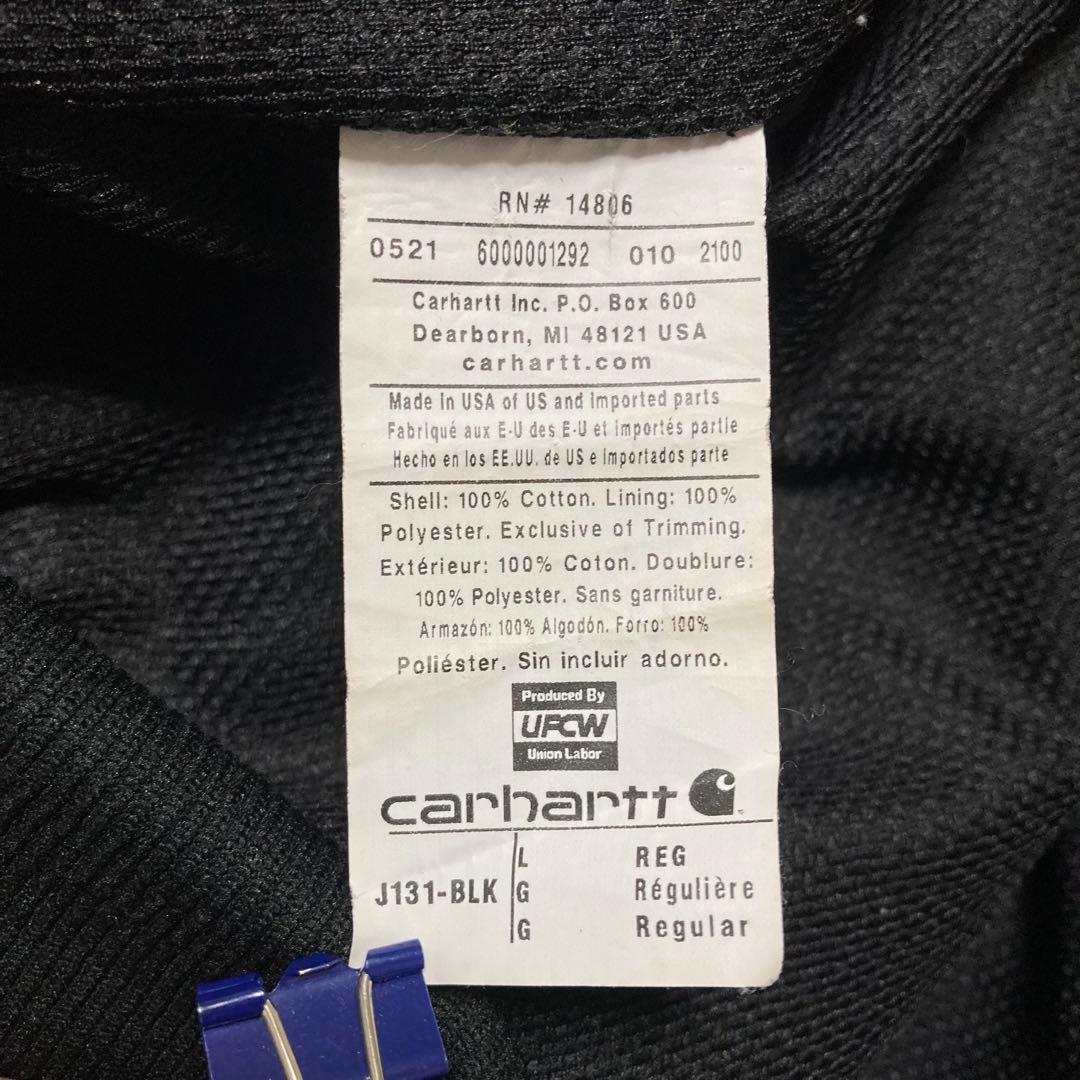 USA製 Carhartt フード付きジャケット ブラック アクティブジャケット