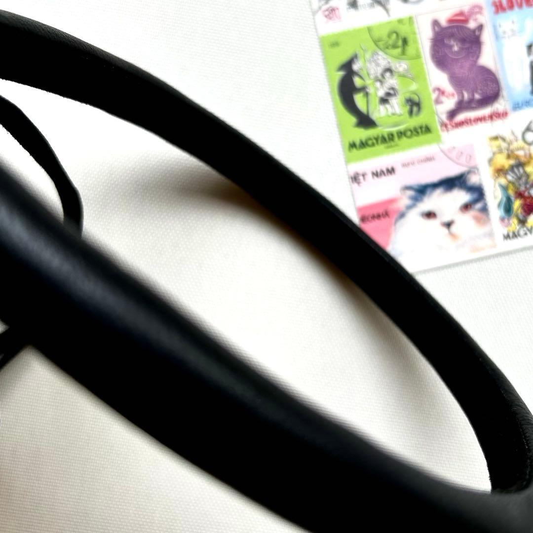 極美品　21/AW　フミエタナカ レザーフリンジヘッドバンド　カチューシャ　黒