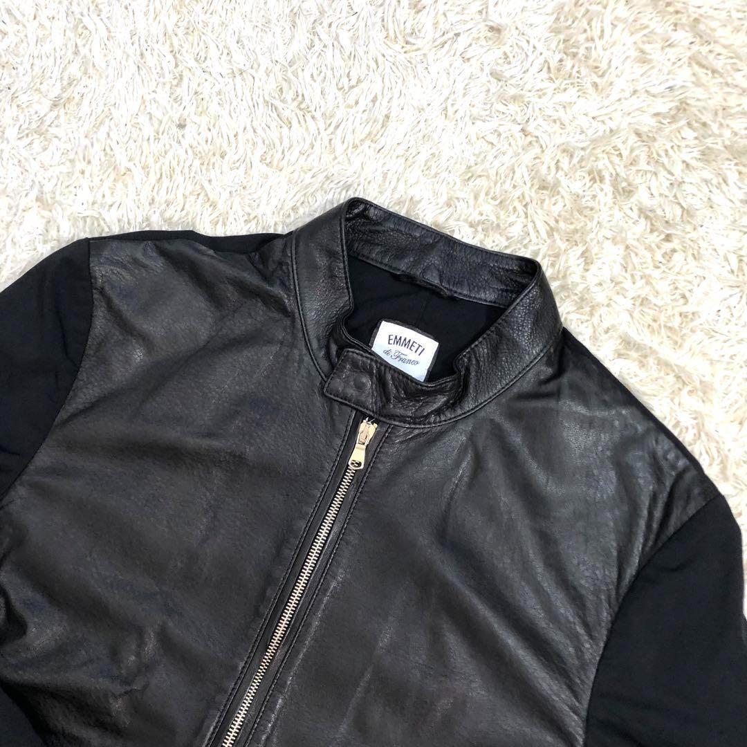 【美品】 エンメティ ライダースジャケット ジャブスアルキヴィオ コラボ 46
