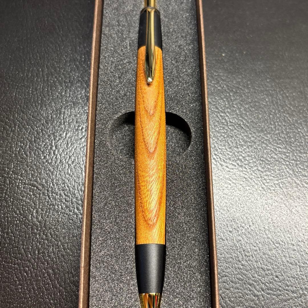 新品未使用‼️ボナンペン 欅　シャーペン 0.5 真鍮金具 ゴールド 良杢