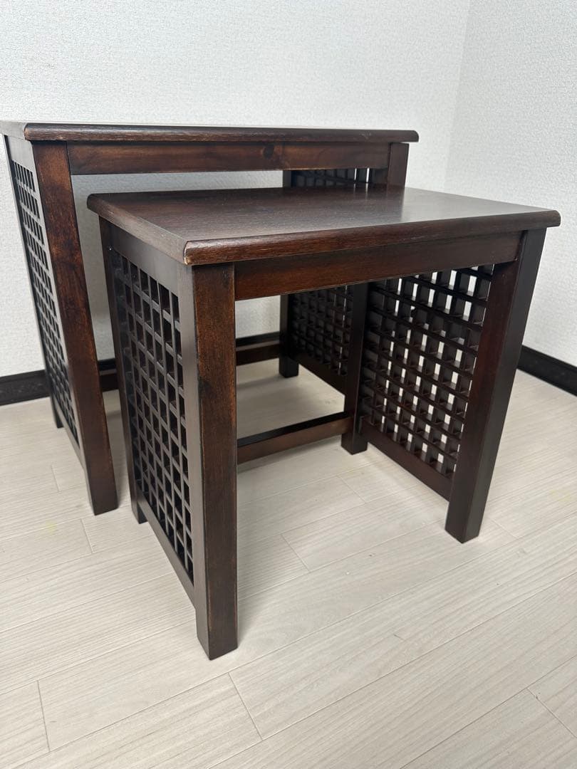 アンティークスタイル ネストテーブル サイドテーブル ベットサイド　※i1※