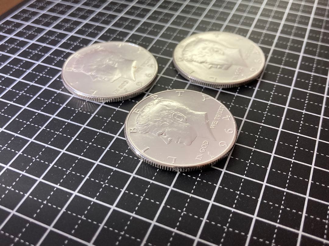 【アメリカ】ケネディハーフダラー銀貨3枚(1964年)［2］