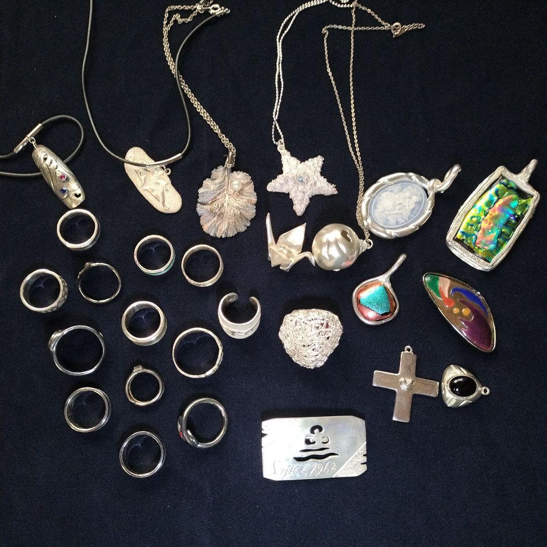 シルバーリングとペンダントセットハンドメイドまとめ売り