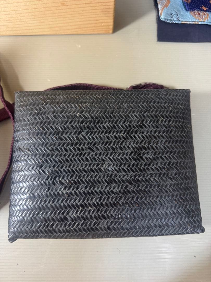 2472 和田菁竺 御所籠 共箱 茶箱 茶籠 竹籠 茶道具