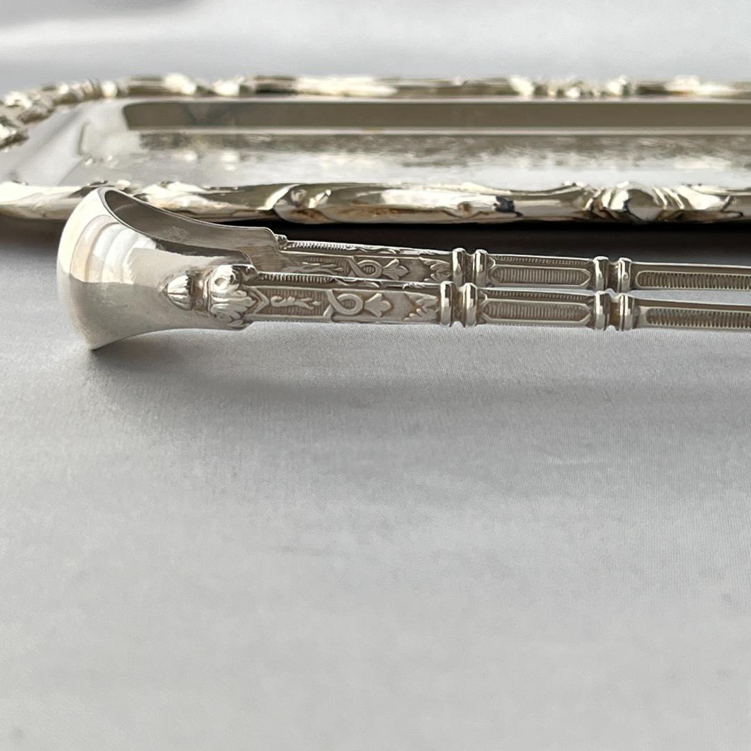 【SFAM】 ロシア様式のシュガートング 【シルバープレート】仏蘭西 13cm