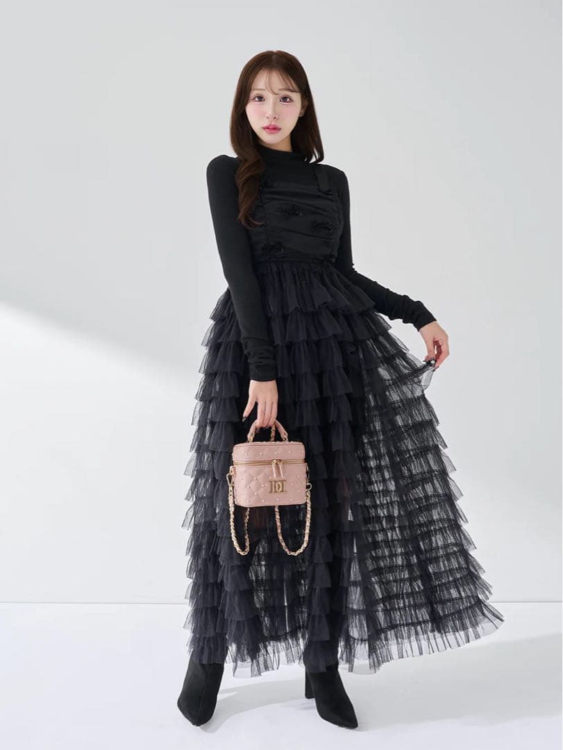 Darich キルティングパールスクエアミニバッグ ゴールドパーツ ピンク