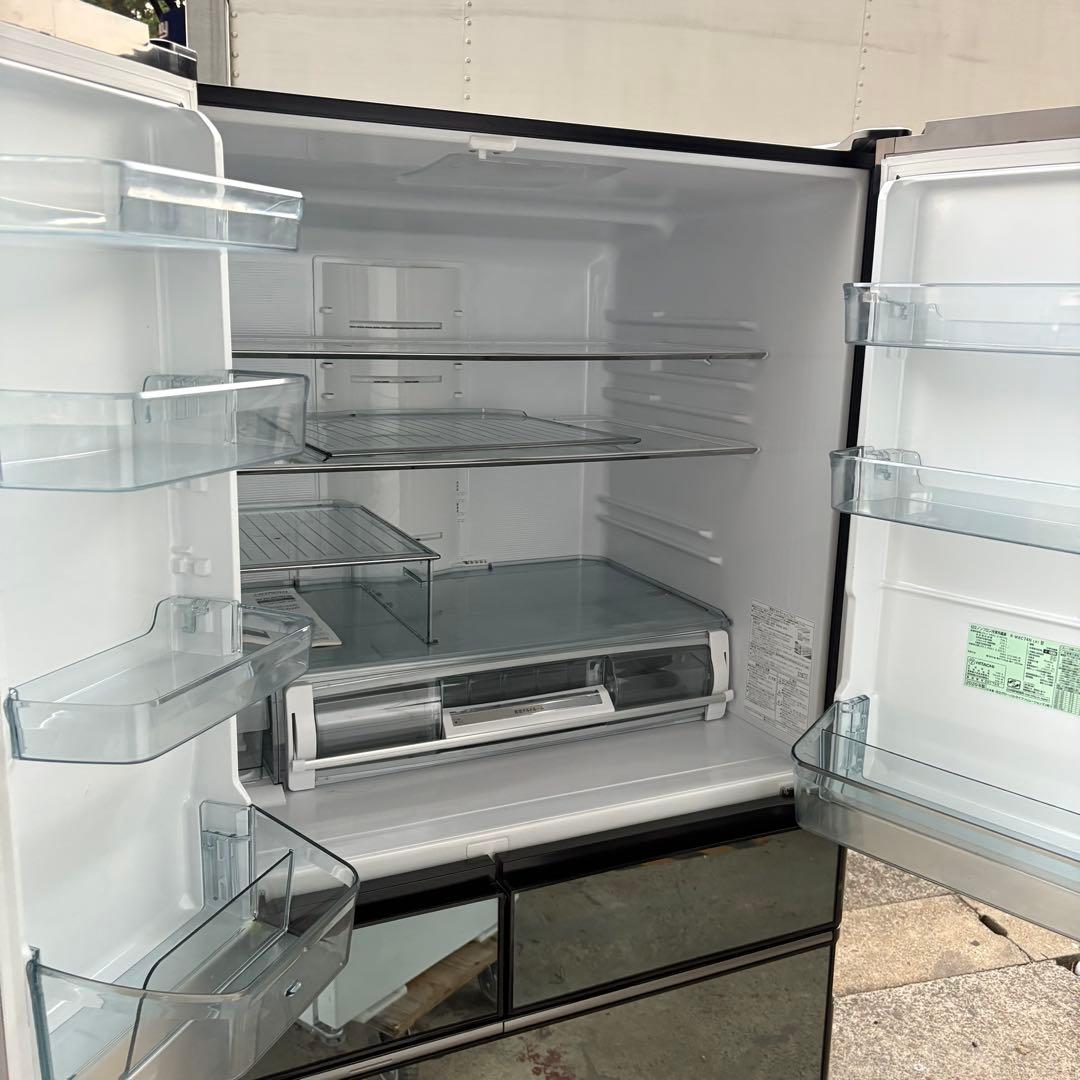 岸170 R-WXC74N 735L 大型 ブラック 冷蔵庫 両開き