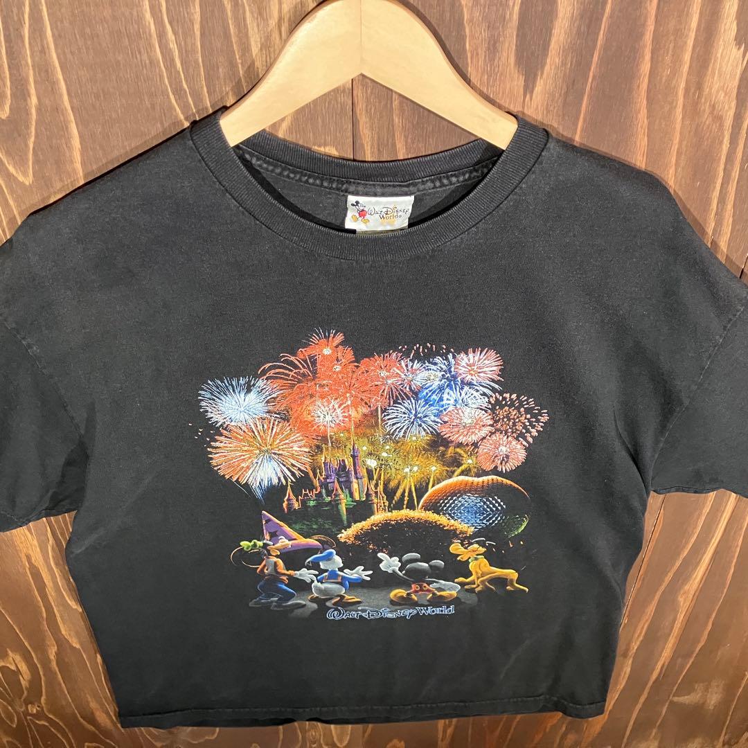 ディズニー　ミッキー tシャツ ブラック　XL 花火　ドナルド　グーフィー