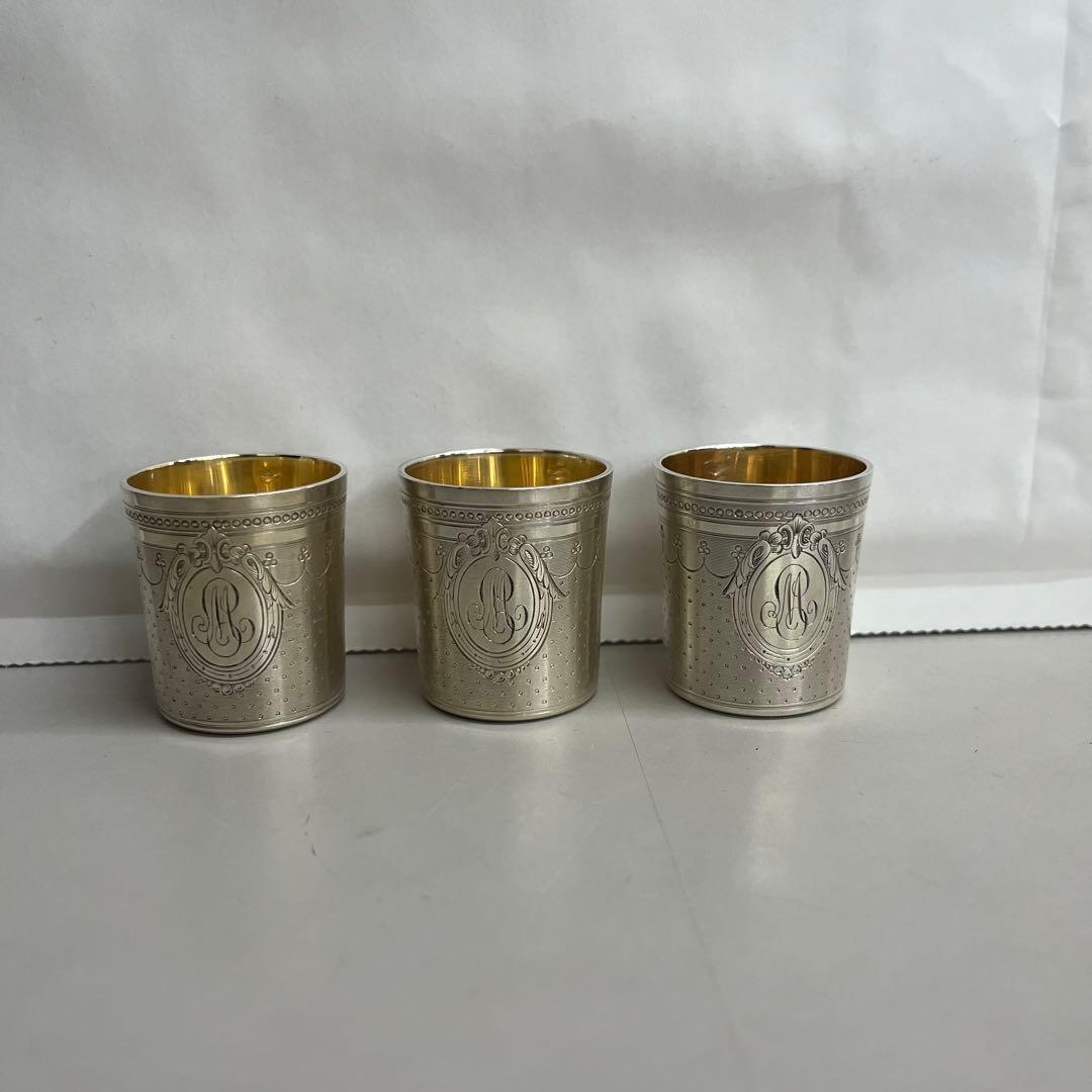 フランス　パリ　アンティーク　シルバー　銀製　リキュールカップ