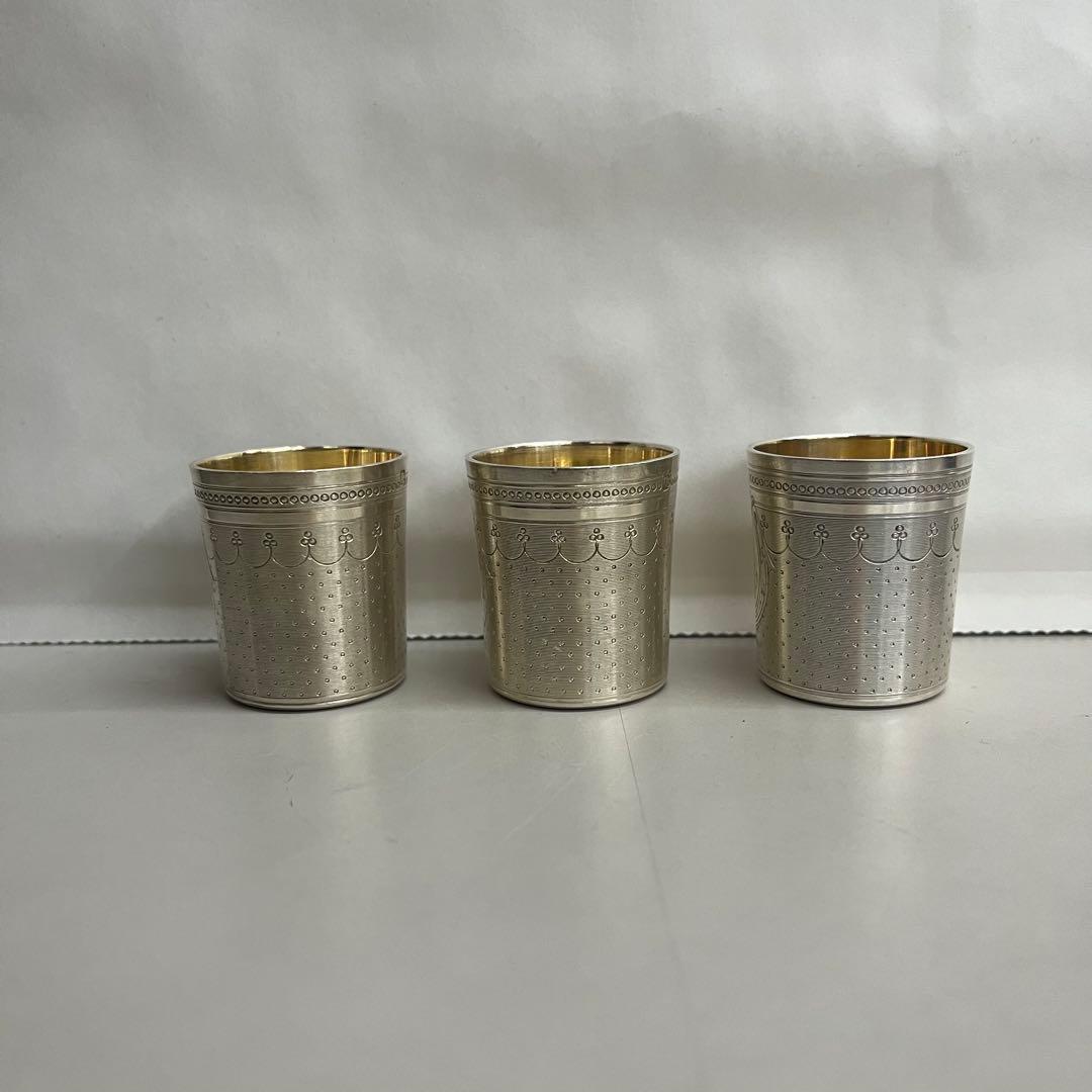 フランス　パリ　アンティーク　シルバー　銀製　リキュールカップ