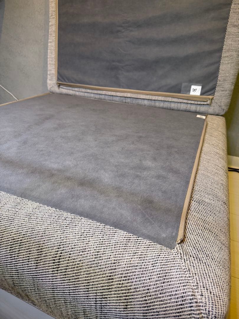 ② IKEAソーデルハムン オットマン、ヴィーアルプ ベージュ/ブラウン