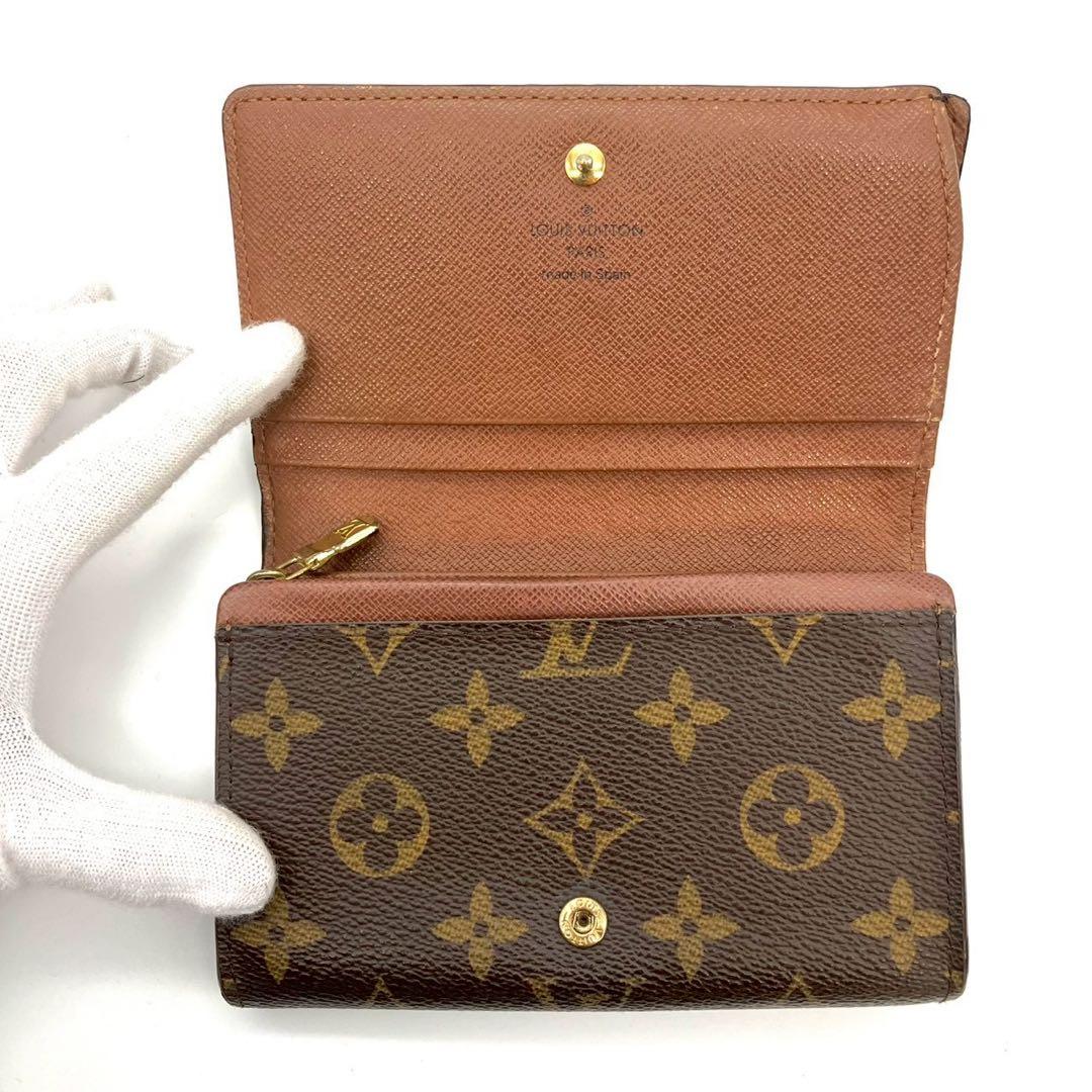 正規品 ルイヴィトン 新型 トレゾール 二つ折り財布 モノグラム