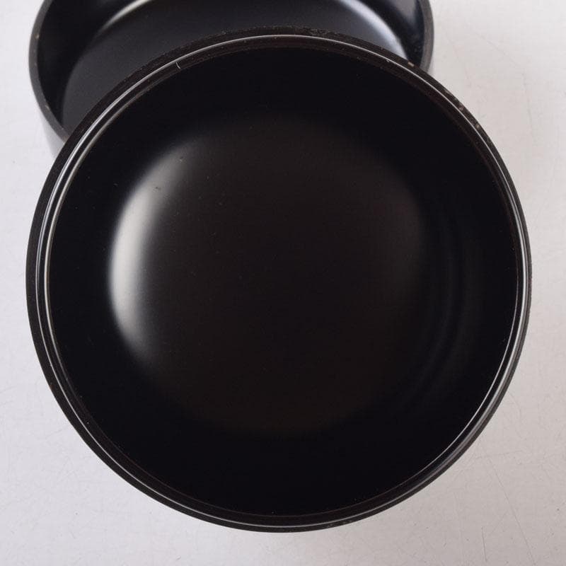 茶道具　黒塗　四季花草蒔絵　棗　共箱　V　8530