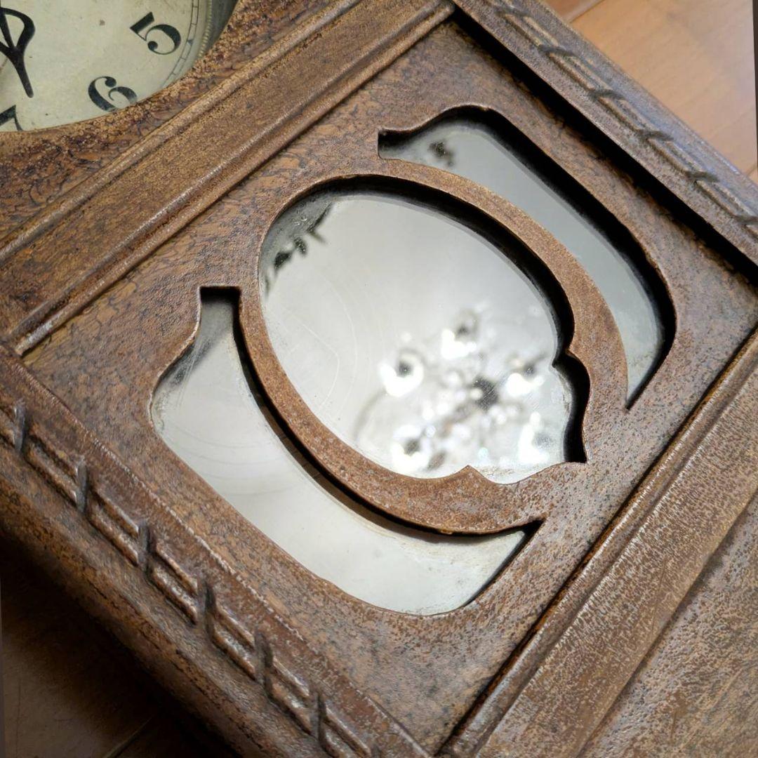 アンティーク掛時計　古時計　振り子時計　ゼンマイ掛時計　レトロ