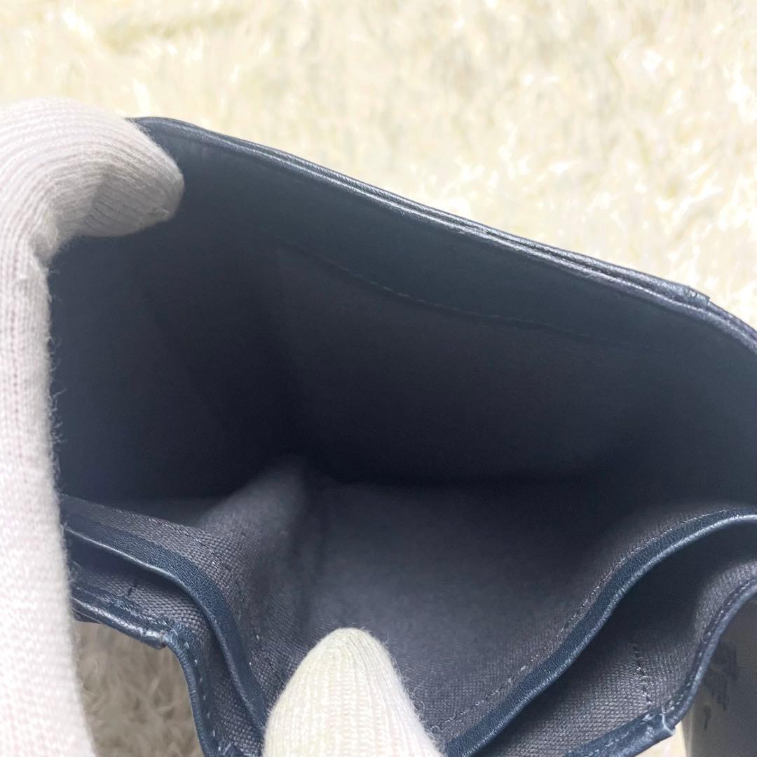 ヴィヴィアンウエストウッド 三つ折り財布 クロコ型押し ネイビー