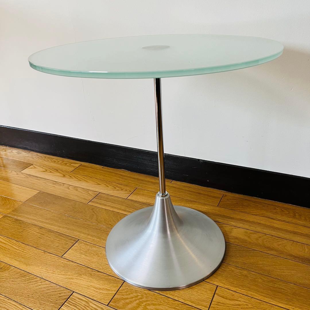 アンティーク　ガラス丸テーブル　チューリップ テーブル　送料込み