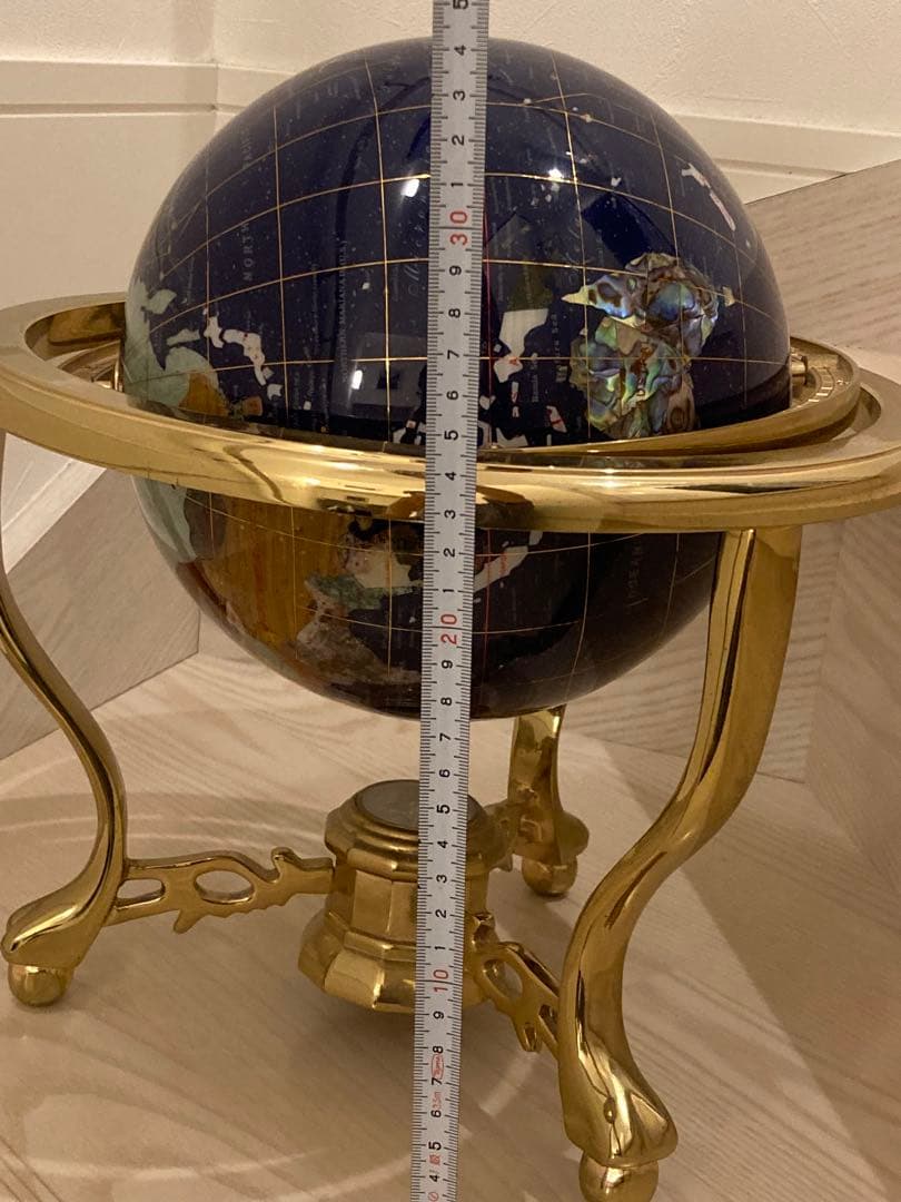 地球儀　方位磁石付き　天然石　インテリア