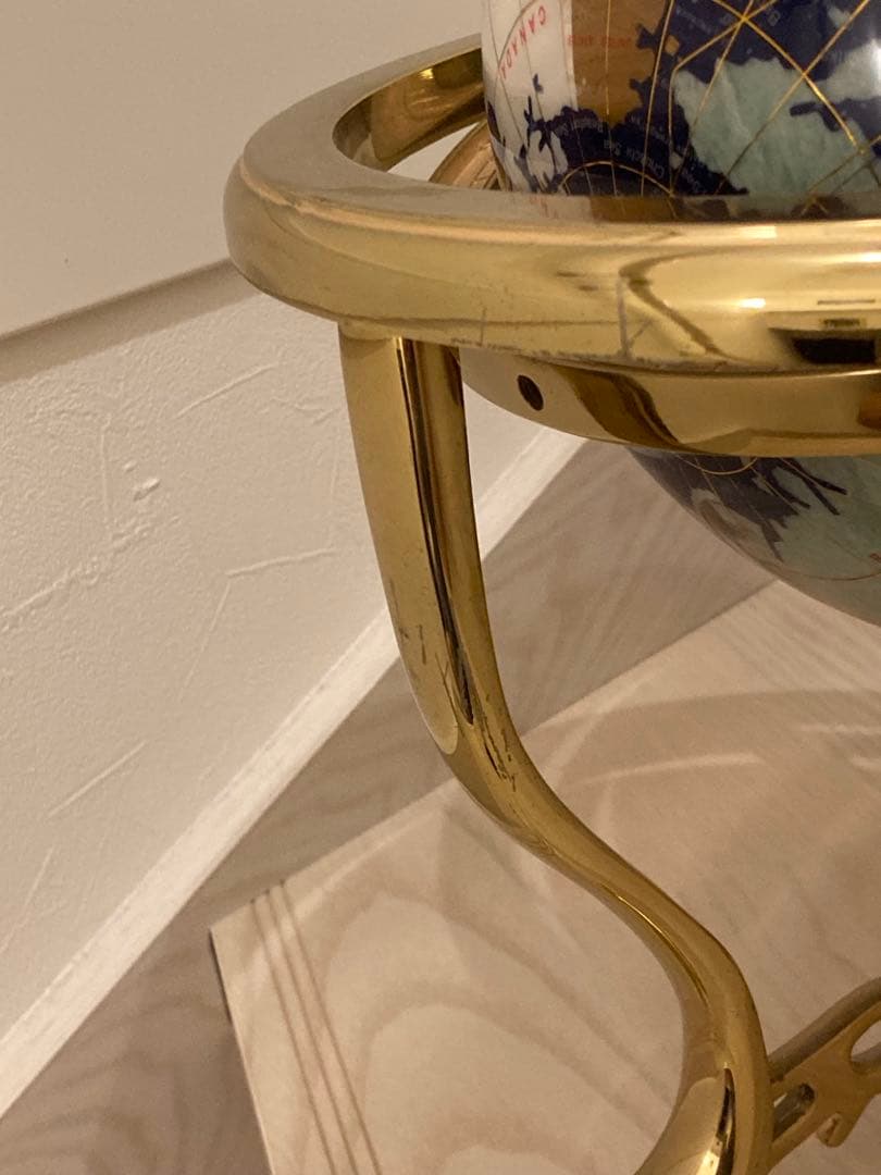 地球儀　方位磁石付き　天然石　インテリア