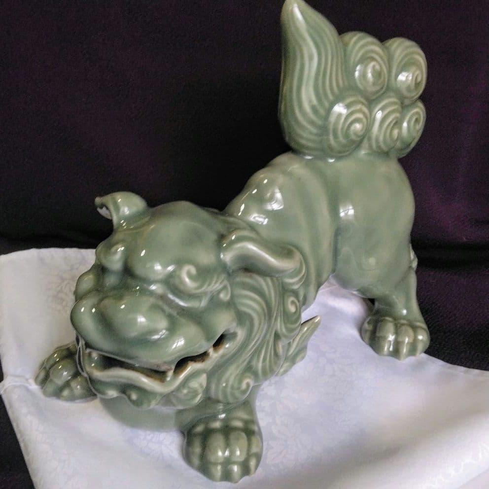☆青磁獅子☆鍋島青磁☆鍋島焼☆江戸時代