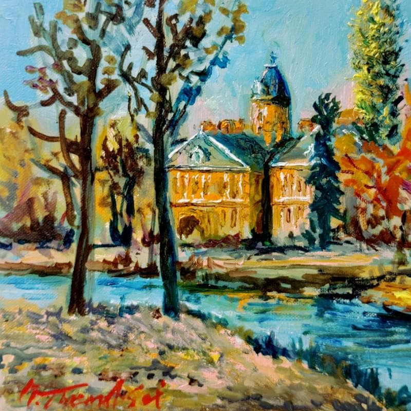 ☆ 高橋益之 ☆「 秋の道庁」油絵 　F３号サイズ 　新品！