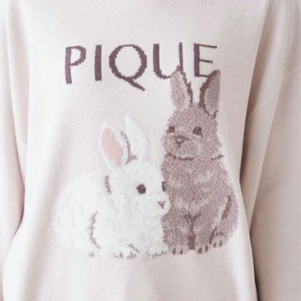 ジェラピケ　オンライン限定　ツインラビットジャガードプルオーバー