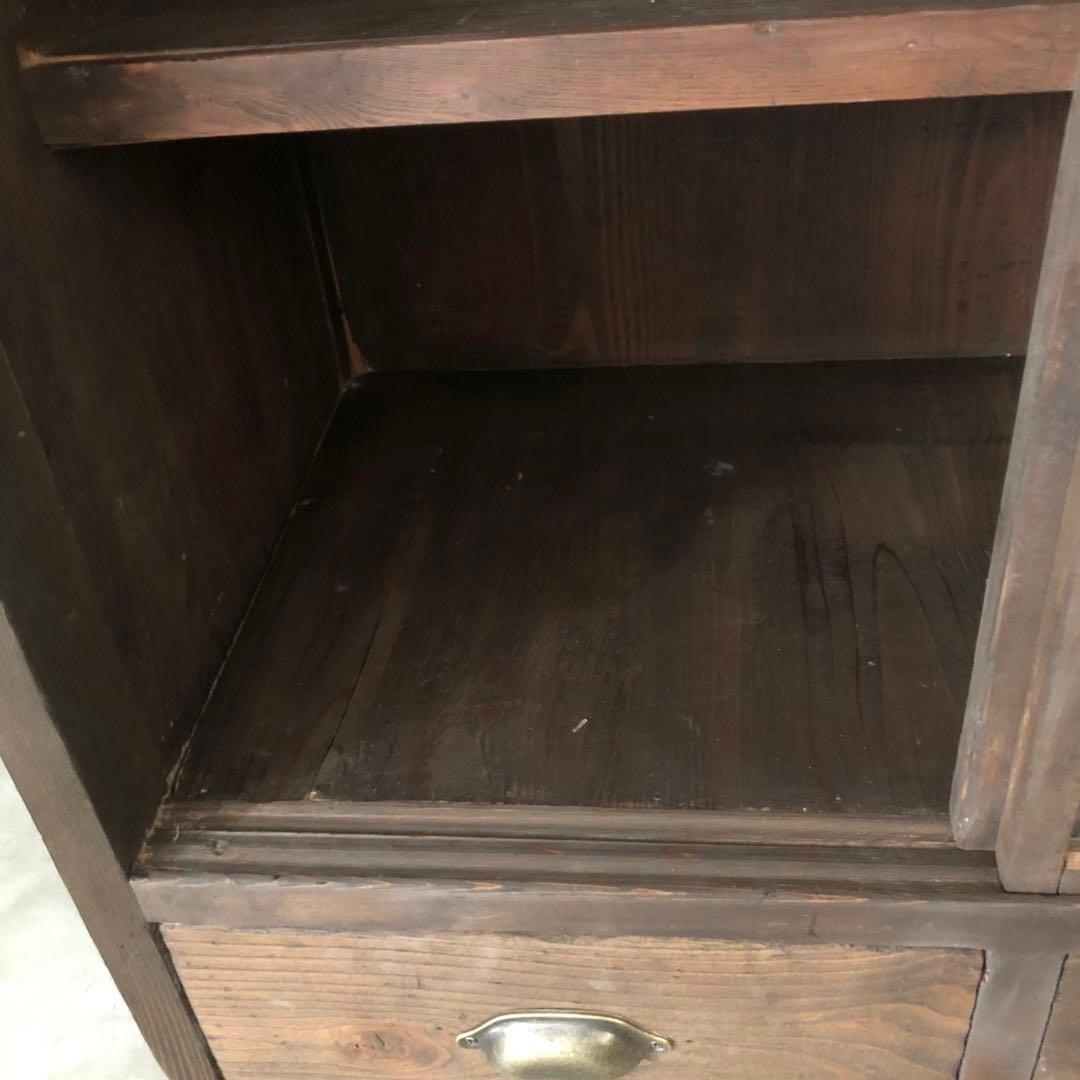 レトロ　アンティーク　古道具　古家具　古民家　ガラス棚　食器棚　箪笥　引き出し