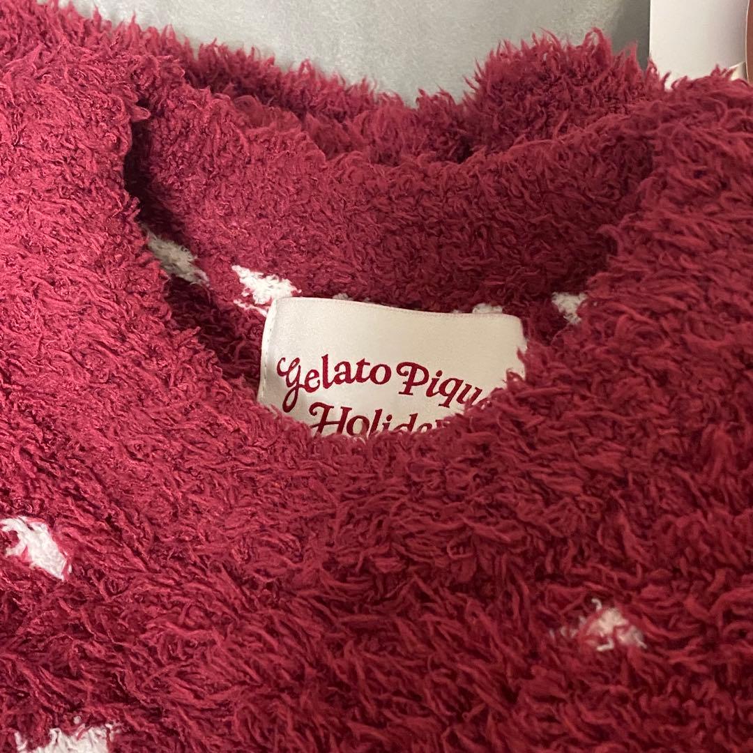 新品　HOLIDAY ベア　ジャガードプルオーバー　パンツ　赤　ジェラートピケ