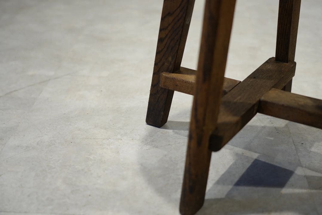 楢材　昭和初期　スツール　古木