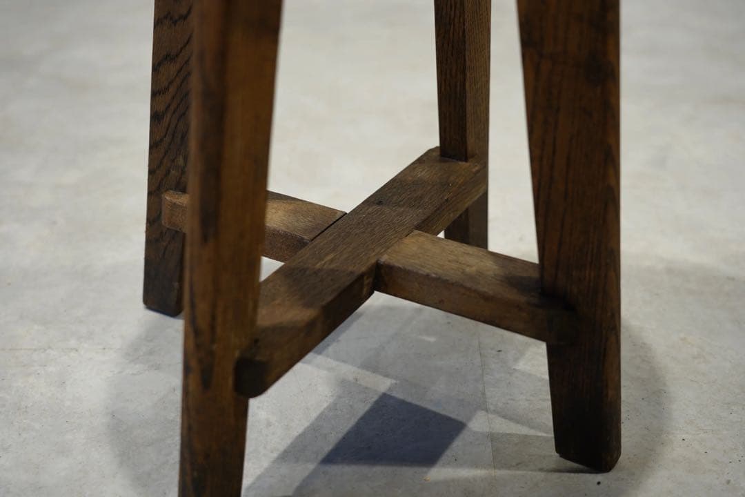 楢材　昭和初期　スツール　古木