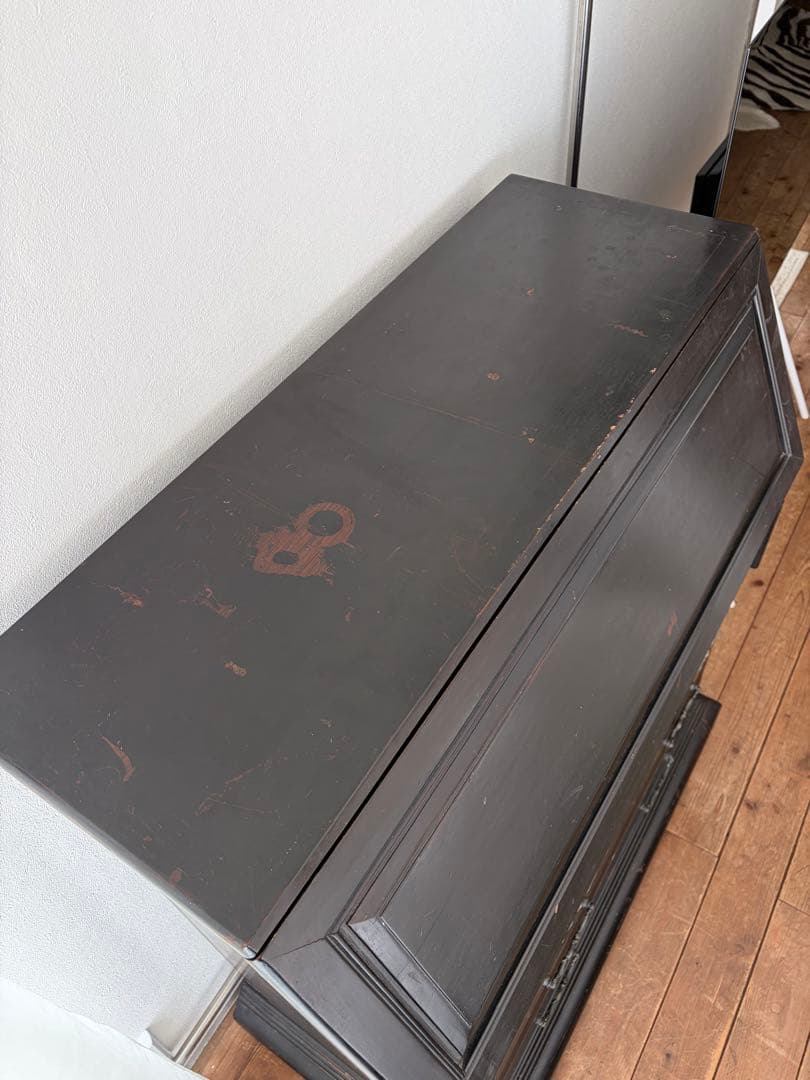 ヴィンテージ フランス ライティング ビューロー 黒茶 アンティーク フランス