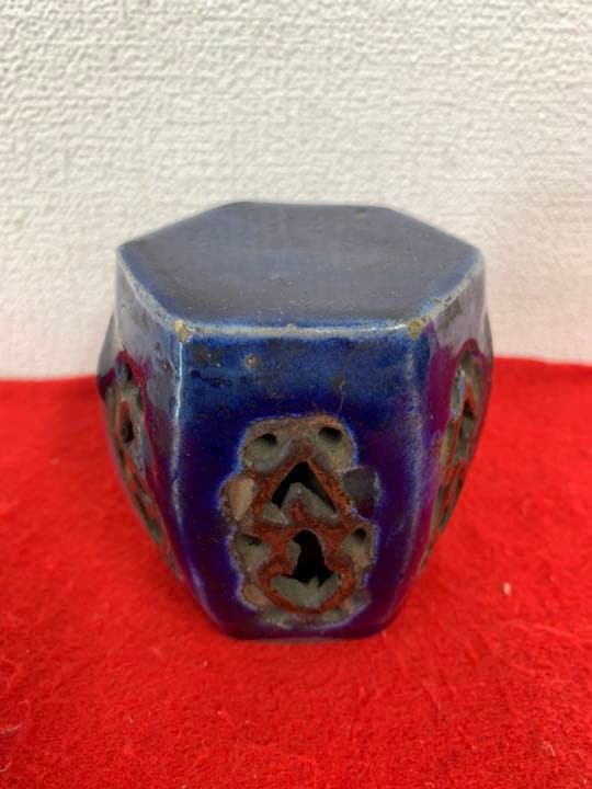 中国古美術　清時代蓝釉墨置き　物置 MT3-6