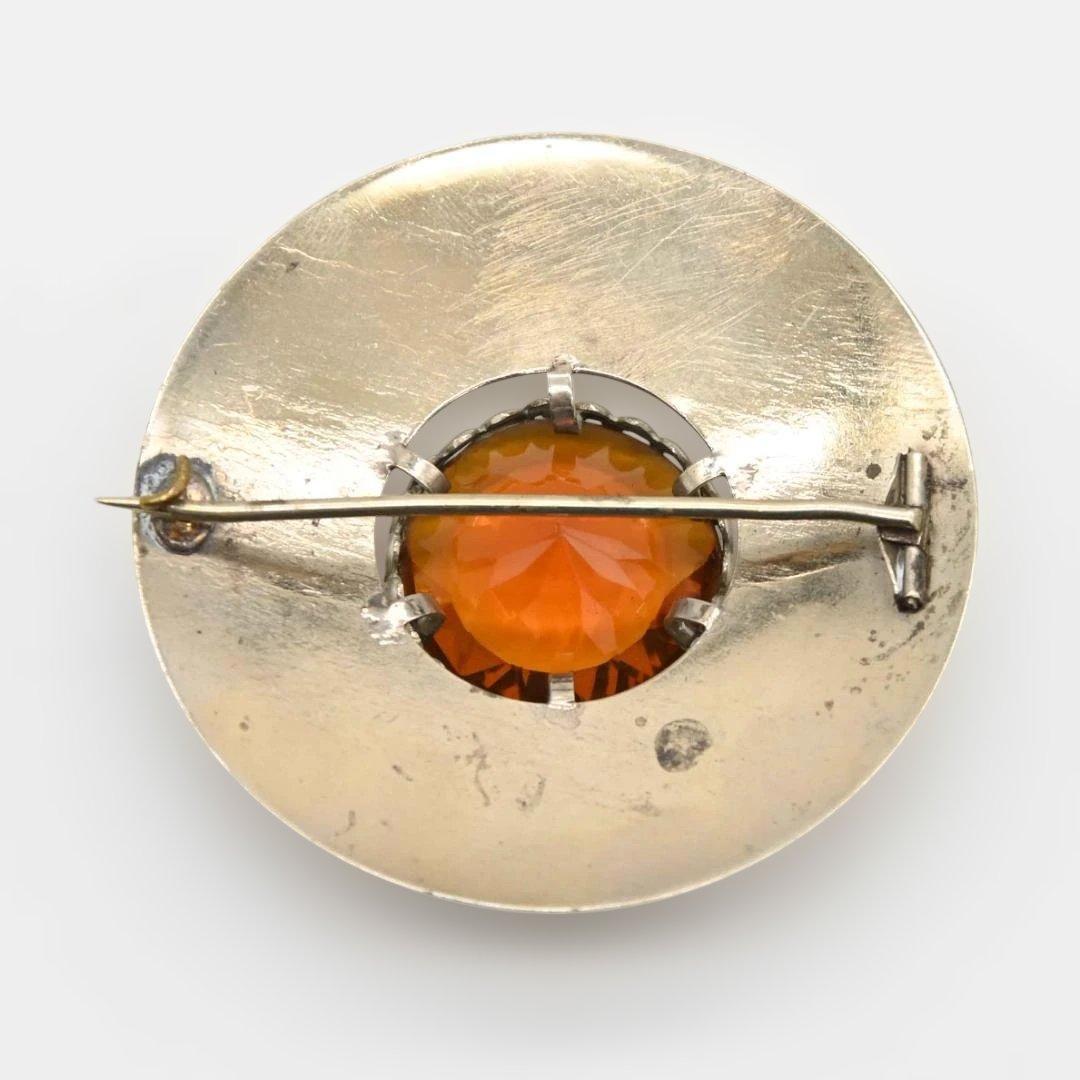 スコットランドのブローチ キルトの留め具 アザミ 水晶　s0917