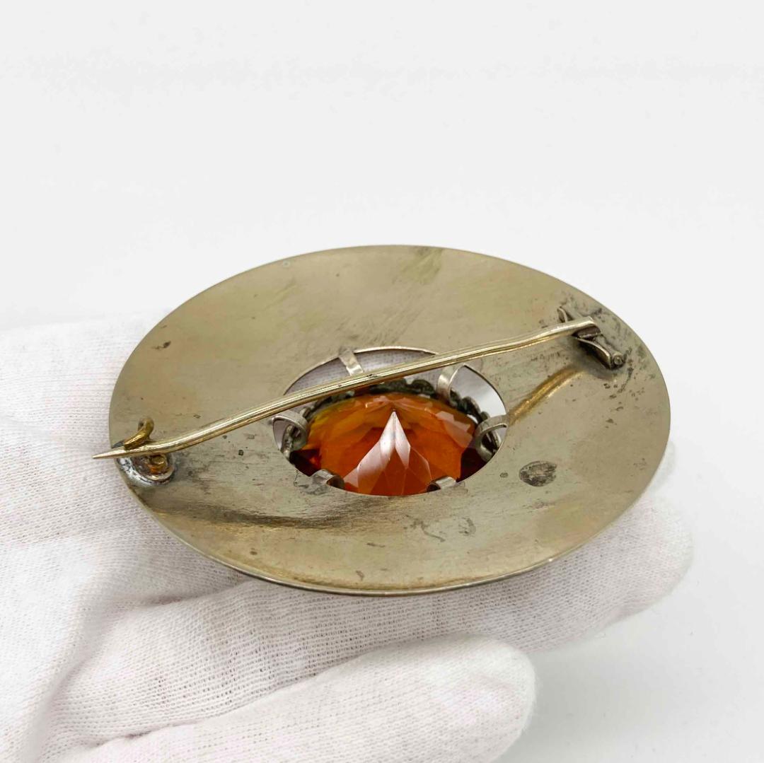 スコットランドのブローチ キルトの留め具 アザミ 水晶　s0917