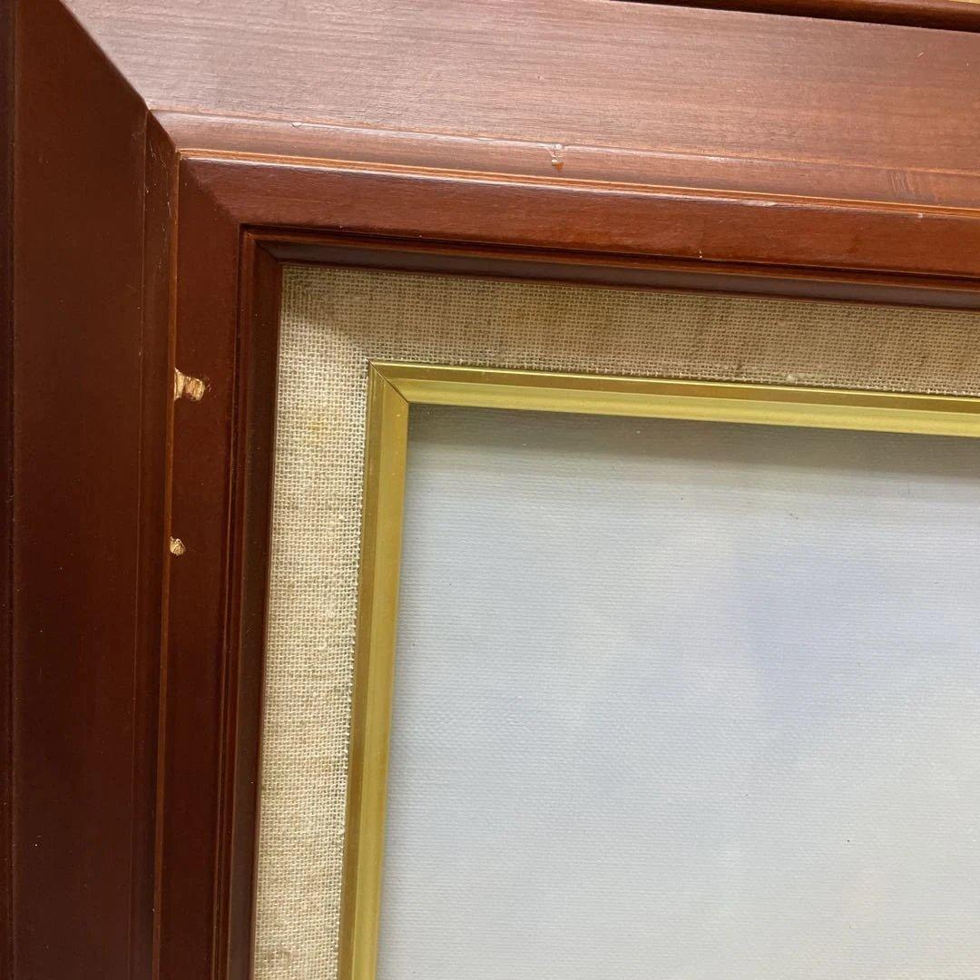 【浅間山麓の早春】木製額縁付き　【真作】絵画　辻京子　油彩８号　RE 7303