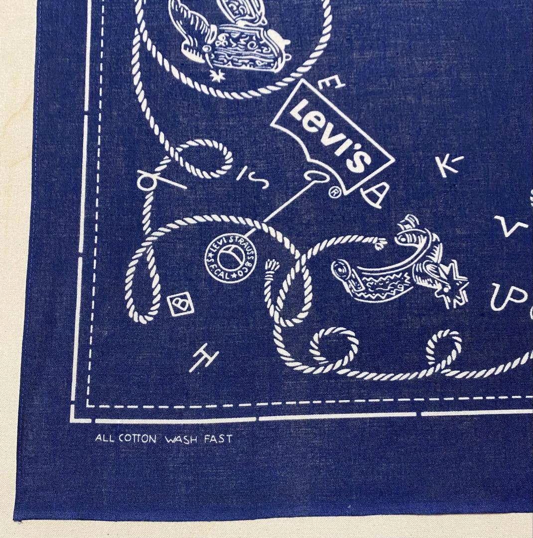 デッドストック Levi's 紺 リーバイス ビンテージバンダナ 1557
