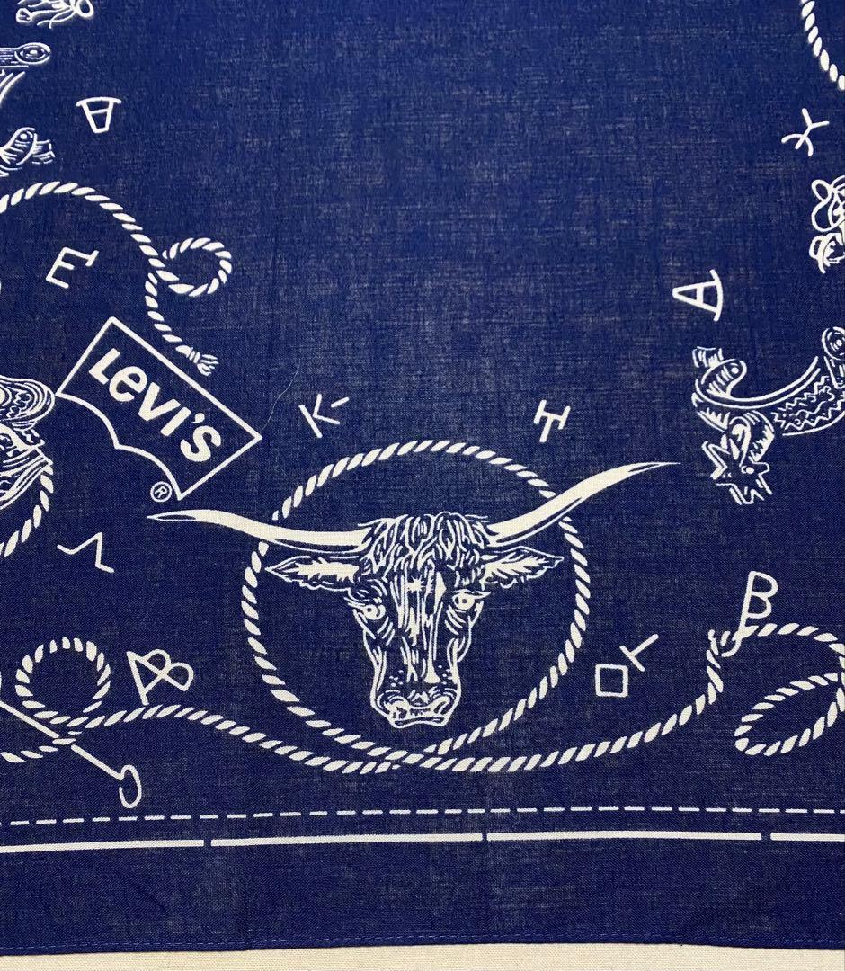 デッドストック Levi's 紺 リーバイス ビンテージバンダナ 1557