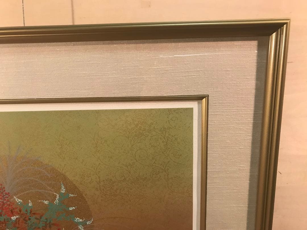 石踊達哉「秋草(鈴虫より)」リトグラフ　直筆サイン・落款・作品証明シール有り