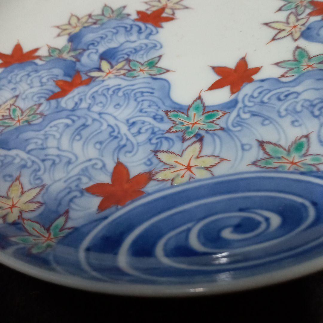 鍋島紅葉絵、皿、サイズ、15.5−15.5センチ、