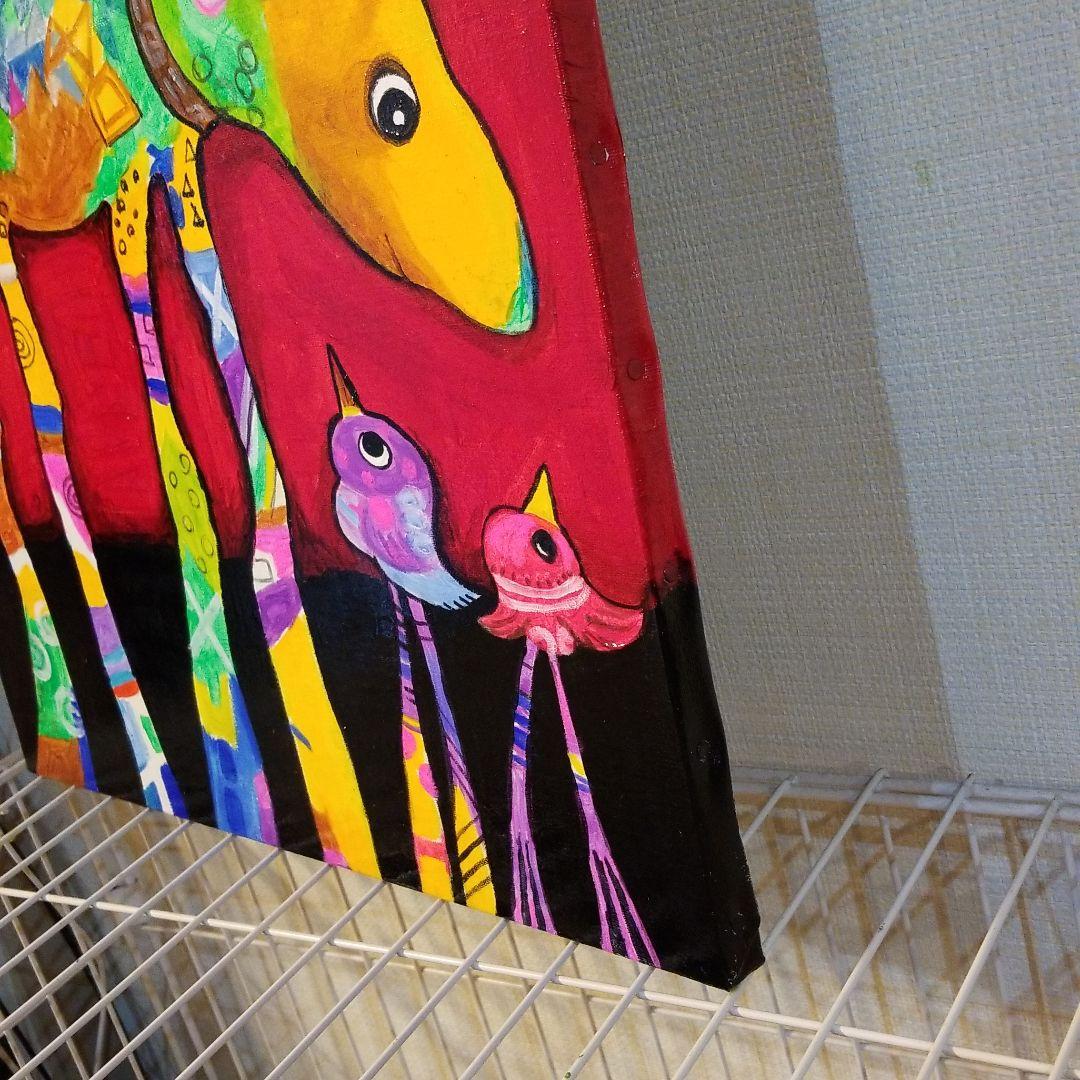 油絵　ゆうみ　ベストフレンド*ヘラジカと鳥