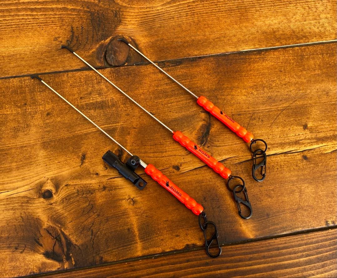 クワガタ採集セット　オレンジ　オリジナル掻き出し棒　デジタルノギス　採集ケース