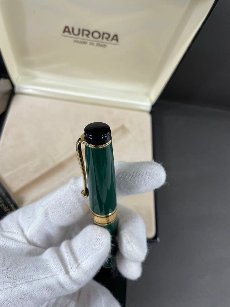 AURORA 緑色 万年筆 14K