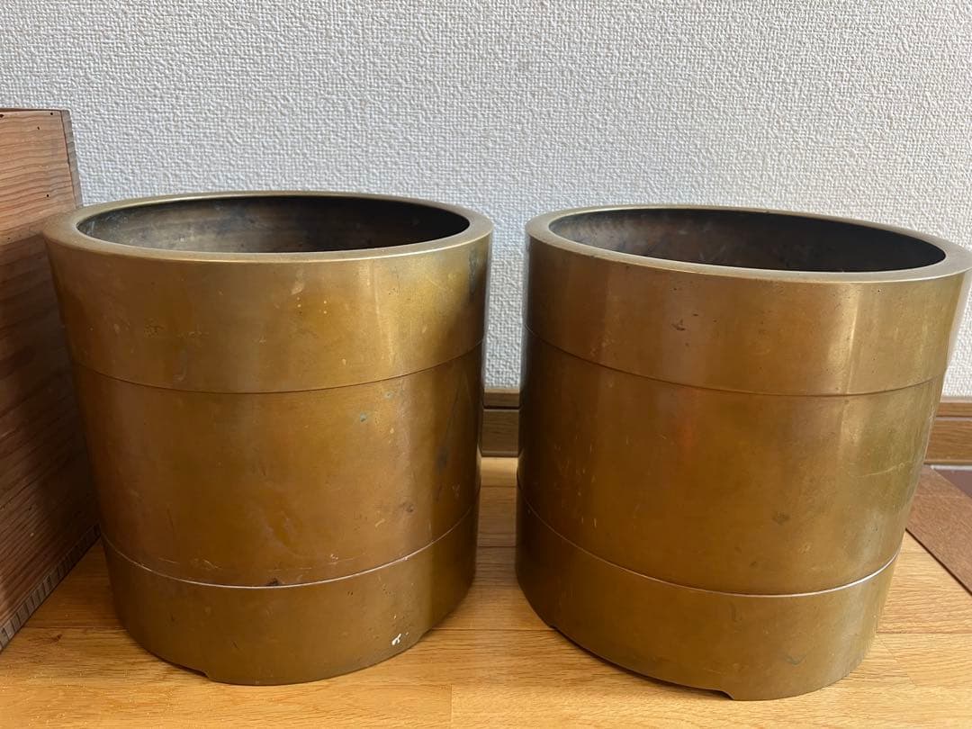 真鍮　火鉢　アンティーク雑貨　古道具　大正昭和レトロ　箱あり