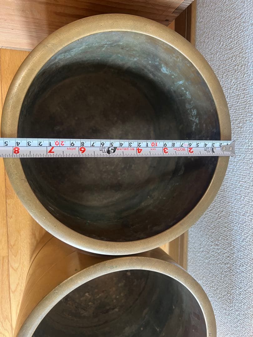 真鍮　火鉢　アンティーク雑貨　古道具　大正昭和レトロ　箱あり