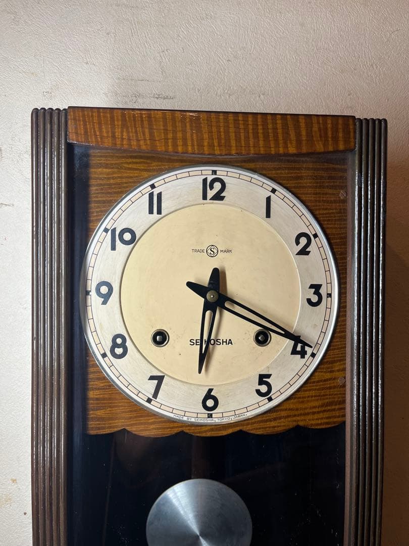 精工舎　柱時計　古時計　振り子　レトロ　ビンテージ　アンティーク　ゼンマイ