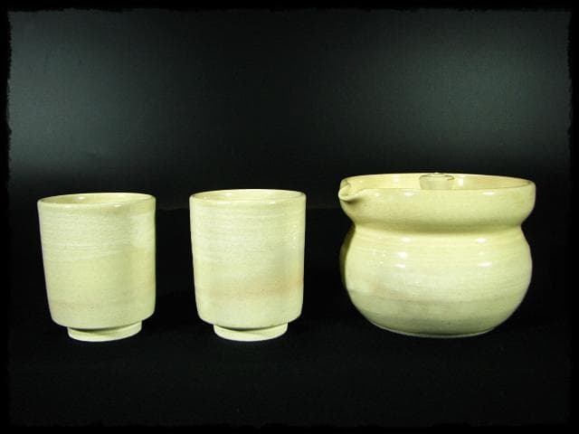 12代 田原 陶兵衛 萩 宝瓶 茶碗２客 茶器 湯呑 茶道具 煎茶  c258